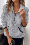 Lamb Wool Short Lapel Long Sleeved Sweatshirt