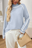 Half High Neck Solid Color Long Sleeved Sweater