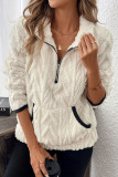Lamb Wool Short Lapel Long Sleeved Sweatshirt