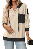 Autumn Winter Pocket Long Sleeved Hooded Sweatshirt