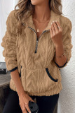 Lamb Wool Short Lapel Long Sleeved Sweatshirt