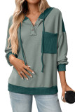 Autumn Winter Pocket Long Sleeved Hooded Sweatshirt