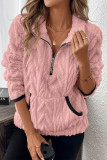 Lamb Wool Short Lapel Long Sleeved Sweatshirt