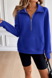 Zipper Long Sleeved Casual Lapel Hoodie