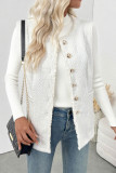 Solid Color Sleeveless Button Cardigan Jacket