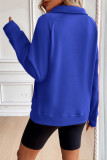 Zipper Long Sleeved Casual Lapel Hoodie