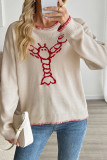 Animal Print Round Neck Long Sleeved Sweater