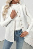 Solid Color Sleeveless Button Cardigan Jacket