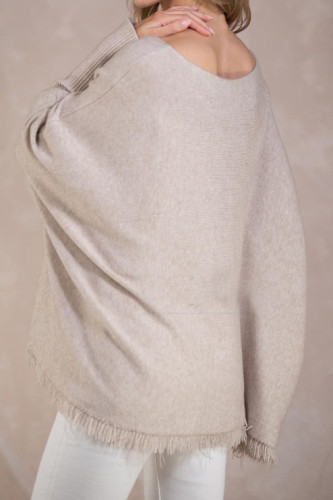 Solid Color Loose Bat Long Sleeved Sweater