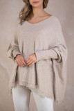 Solid Color Loose Bat Long Sleeved Sweater