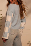 Printed Long Sleeved Round Neck Sweater