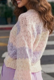 V-Neck Long Sleeved Loose Cardigan Sweater