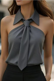 Summer Lapel Tie Camisole Sleeveless Vest