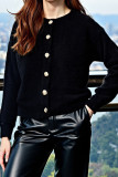 Solid Color Button Cardigan Sweater Jacket
