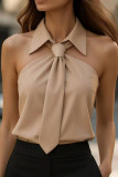 Summer Lapel Tie Camisole Sleeveless Vest