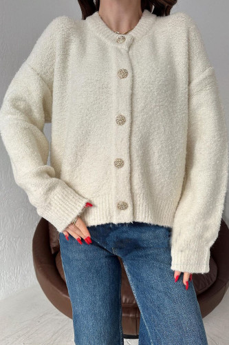 Solid Color Button Cardigan Sweater Jacket