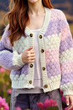 V-Neck Long Sleeved Loose Cardigan Sweater
