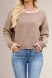 Round Neck Loose Knit Long Sleeved Sweater