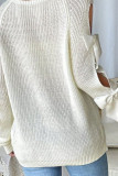 Round Neck Bow Long Sleeved Loose Sweater
