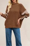 Half High Neck Long Sleeved Knitted Sweater