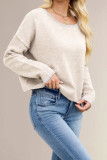 Round Neck Loose Knit Long Sleeved Sweater