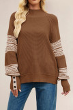 Half High Neck Long Sleeved Knitted Sweater
