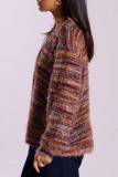 Vintage V-Neck Plush Long Sleeved Cardigan