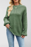 Half High Neck Solid Color Loose Long Sleeved Sweater