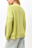 Loose Round Neck Knitted Hollow Sweater