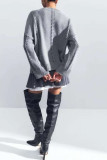Loose Round Neck Knitted Hollow Sweater