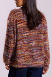 Vintage V-Neck Plush Long Sleeved Cardigan