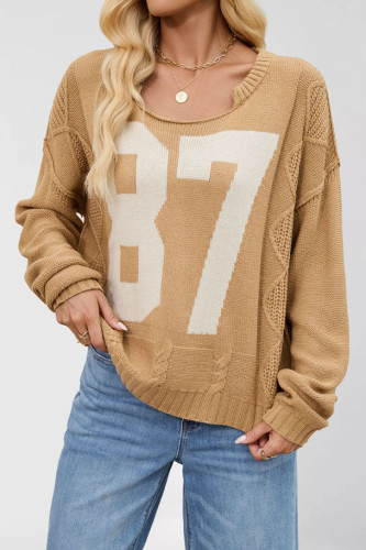 Digital Printed Long Sleeved Knitted Sweater
