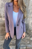 Lapel Button Long Sleeve Cardigan Suit Jacket