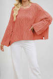 Loose Solid Color Flared Long Sleeved Knitted Sweater