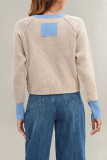 Round Neck Single Row Button Knit Cardigan