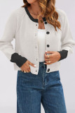 Round Neck Single Row Button Knit Cardigan