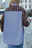 Leopard Print POLO Neck Long Sleeved Shirt