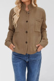 Solid Color Long Sleeved Cardigan Jacket Sweater