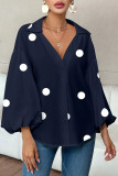Polka Dot Printed Bubble Long Sleeved Shirt