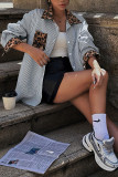Leopard Print POLO Neck Long Sleeved Shirt