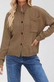 Solid Color Long Sleeved Cardigan Jacket Sweater