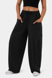 High Waisted Solid Color Pleated Wide Leg Pants