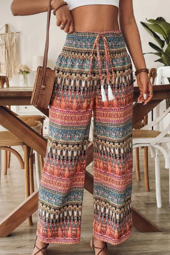 Bohemian High Waisted Elastic Pants