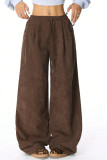 High Waisted Solid Color Wide Leg Pants