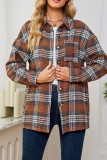 Casual PocketLoose Plaid Woolen Coat For Women