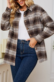 Casual PocketLoose Plaid Woolen Coat For Women