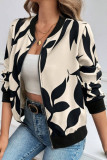 Printed Long Sleeved Zipper Cardigan Jacket