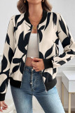 Printed Long Sleeved Zipper Cardigan Jacket