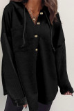 Long Sleeved Hooded Sweatshirt Buttoned Cardigan