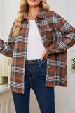 Casual PocketLoose Plaid Woolen Coat For Women